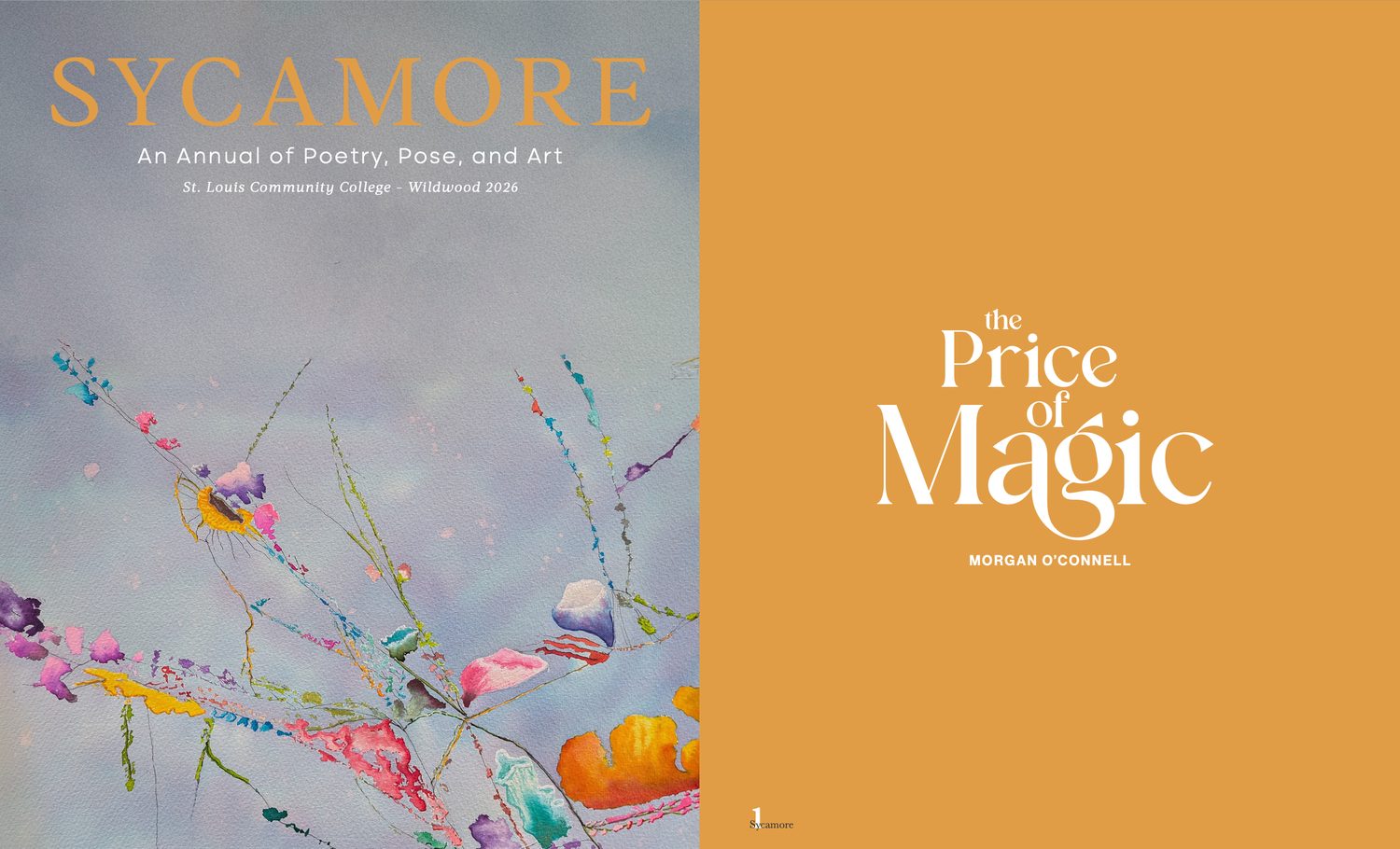 Sycamore literary magazine cover beside 